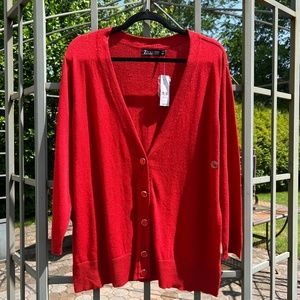 NWT NY&Co 7th Ave V-Neck Jeweled Button Chelsea Cardigan - Size XXL